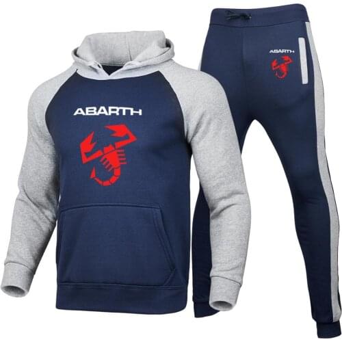 2021 new spring autumn Mens hoodie Abarth Car Logo printing Mens Colorblock high quality cotton Sportswear