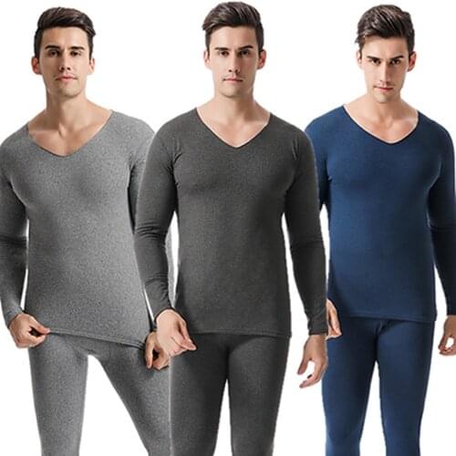 New Men Underwear Long Johns suit Velvet Thermal Sets Men Warm Mens Elastic Thermals Winter Pants Long Underwear Thermo Clothes