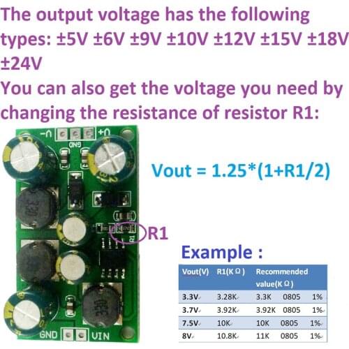 2 in 1 8W Boost-Buck Dual +- Voltage Board 3-24V to 5V 6V 9V 10V 12V 15V 18V 24V For ADC DAC LCD op-amp Speaker Converter Module