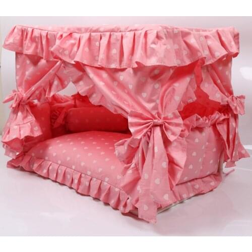 Easy to clean dog bed cute lace dog house comfortable dog house overall detachable cotton dog bed