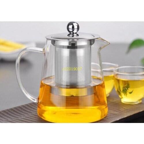 550ml Clear Heat Resistant Glass Tea Pot Kettle With Infuser Filter Tea Jar Home Office Tea Coffee Tools