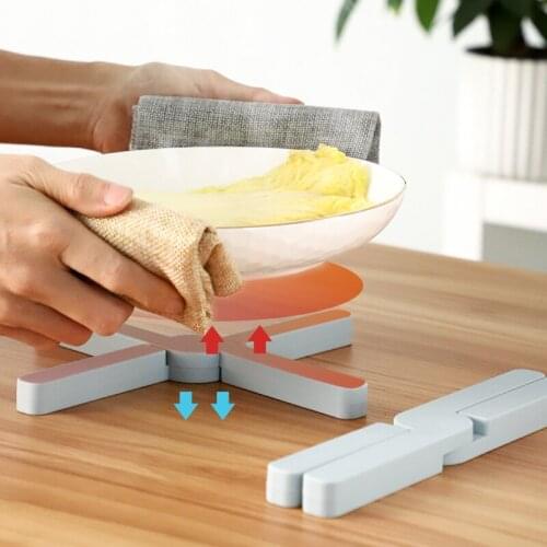 Silicone cross Placemat Foldable Non-slip temperature resistance Mat Dining Table Protection Pads kitchen Casserole Cutlery rack