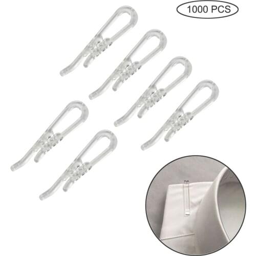 1000Pcs U Shaped Plastic Transparent Clips Multifunctional Stocking Fabric Toothed Clothespins for Shirts Bras Panties and Socks