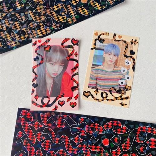 1 Sheet Gothic Ribbon Sequin Stickers Journaling Scrapbooking Stationery DIY Photo Confetti Decoration Sticker School Supplies