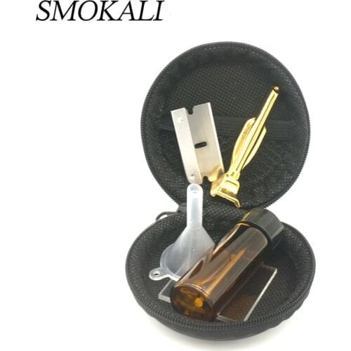 1Pcs Smoke Snuff Set With Metal Sniffer Snuff Tube Funnel Glass Pill Bottle Acrylic Board Smoking Pipe Cigarette Accessories
