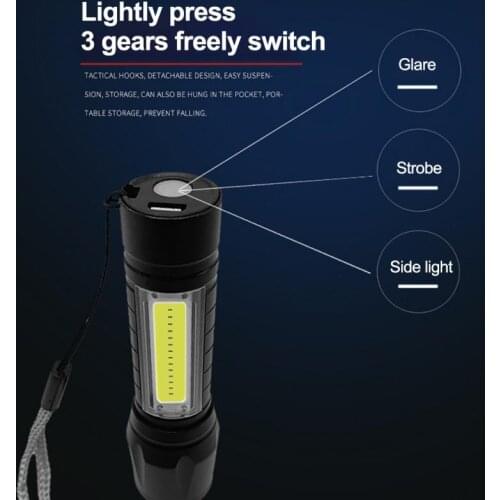 1 Pc LED USB Flashlight Strong Light Zoom Flashlight Stretch Zoom Home Lighting Night Fishing Mini Flashlight Outdoor Lighting