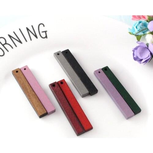MagiDeal 20pcs Lot Wooden Bar Imagination Art Making Crafts DIY Drop Jewelry 40X5mm Beads Crafting