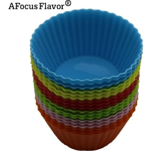 4 Pcs Round Cake Mold Jelly Cake Pan Muffin Cupcake Round Soft Silicone Fondant Cake Decoration Silicone Baking Stencil