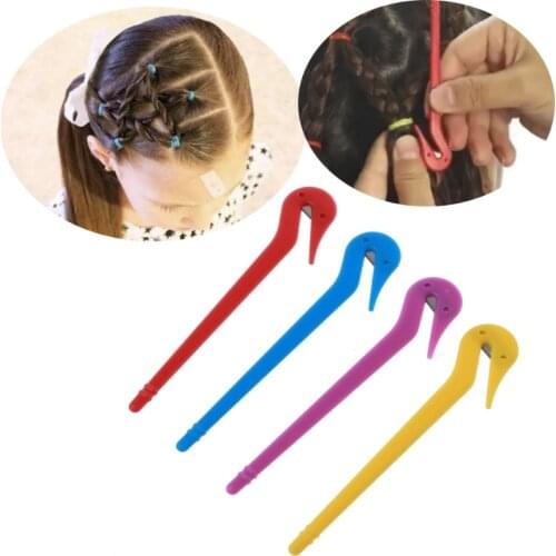 4 Colors Elastic Hair Bands Remover Pony Picks Hair Ties Cutting Pony Rubber Hair Ties Pain Free Ponytail Remover Tools