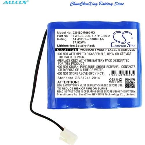 Cameron Sino 6800mAh Battery 4IXR19/65-2,TWSLB-006 for EDAN F6