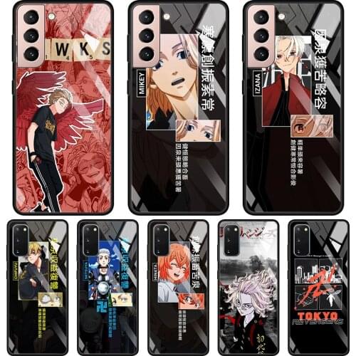 Anime tokyo revengers Tempered Glass Case For Samsung Galaxy S21 S20 Ultra S10 Plus Lite S20FE 5G S10e S9 S8 Bumper Cover Funda