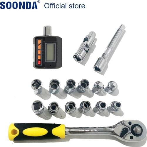 Digital Torque Meter Set Torque Tester Torque Adapter Spark Plug Socket Wrench Tools Automobile Bike Bicycle Repair Tools