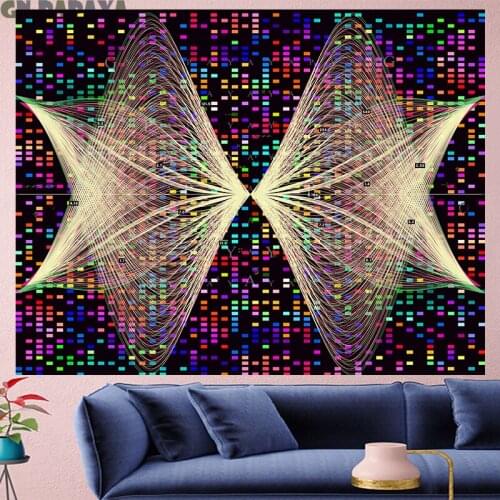 Geometric mosaic hippy wall hanging structure macrame Tapestries hippie Psychedelic Wall carpet Psychedelic Yoga Mat Home Decor