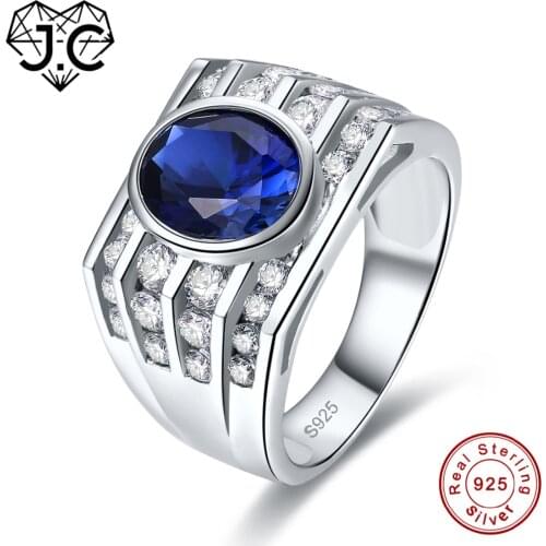 J.C New Trendy Oval Cut Sapphire & Emerald White Topaz Solid 925 Sterling Silver Ring Size 7 8 9 10 Beautiful Women Fine Jewelry