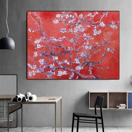 Art Canvas Painting Van Gogh Apricot Blossom Poster And Prints Wall Art Picture Vintage Poster Decorative Home Decor