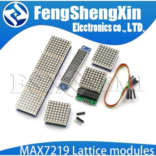 MAX7219 Lattice modules 4 in one display Digital tube display module Single chip module 8x8 common cathode