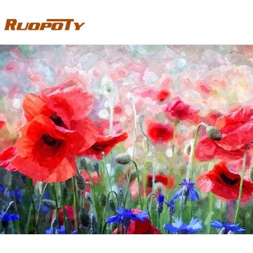 CHENISTORY Colorful Flower Oil Painting By Numbers Modern Wall Art Digital Paints On Canvas DIY HandPainted Home Decor Photo