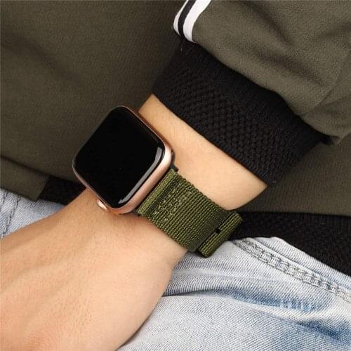 Nylon Watch Straps for Apple Watch Band 40mm 44mm Series 6 SE Breathable Sport Wriststrap for iWatch 1 2 3 4 5 6 SE 38mm 42mm