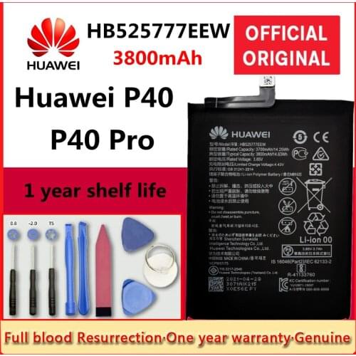New 100% Original HuaWei Battery 3800mAh HB525777EEW for Huawei P40 P40 Pro Mobile Phone Batteries with Tools Free