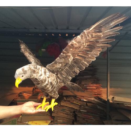 Foam&feathers gray eagle bird spreading wings eagle large 45x85cm model cosplay prop.garden,party decoration gift w0744