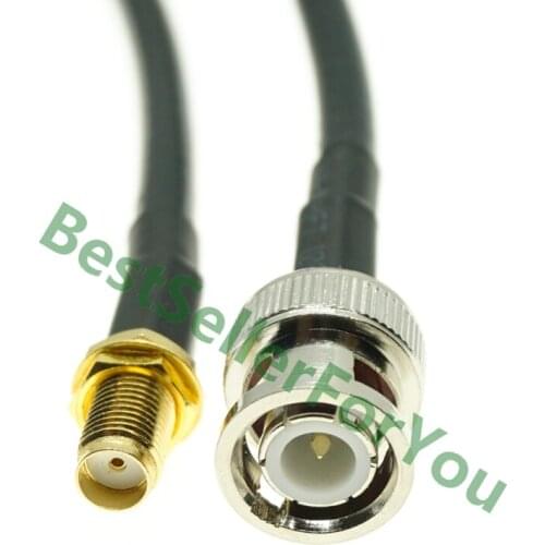 1/3/10M SMA Female Bulkhead To BNC Q9 Male Plug Coax RG58 Jumper Pigtail Cable