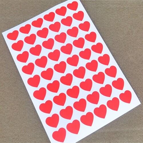 Red Heart Shape PVC Plastic Labels Wedding Thanksgiving Gift Box Sealing Labels Sticker Party Decoration Self Adhesive Stickers
