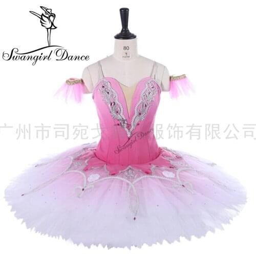 Purple-red gradient performance ballet stage costume tutu dress women fairy sleeping beauty ballet tutu BT9250