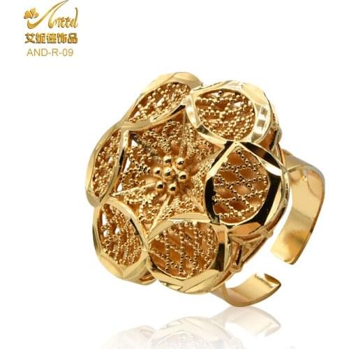 Adjustable Gold Rings Dubai Designer Wedding Luxury Accessories Nigerian Bride Retro Fashion Give Women A Gift Jewelry