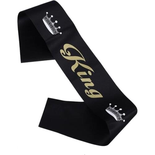 Luxury Prom Queen King Sash Personalised Celebration Satin Ribbon Sashes with Print Crown for Birthday Hen Night Pageant Party