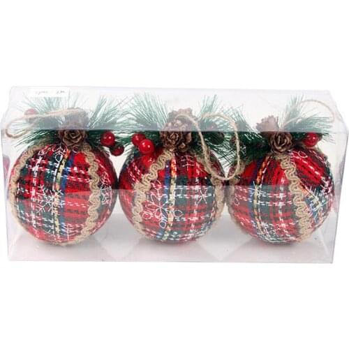 Christmas Decoration Pine Nut Ball Hanging Ornaments Fabric Red Foam+Cloth Foam Tree Cloth Light In Weight Pendant Simulation