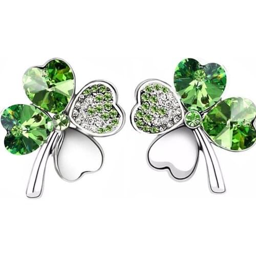 Hermosa Stud Earrings Austrian Crystal Hypoallergenic Jewelry Gift Green Crystal Box Gifts