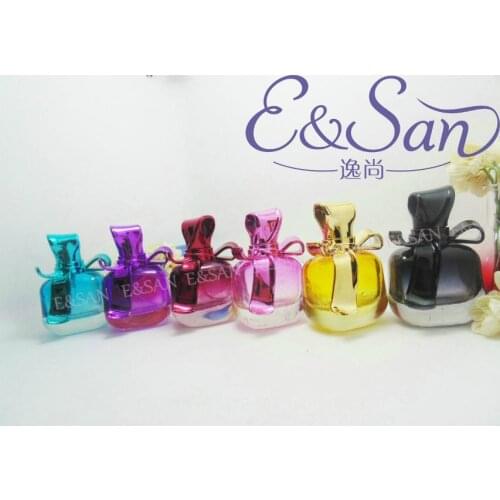 Wholesale PT009-30ML bow empty perfume glass spray color bottle 100pcs/lot