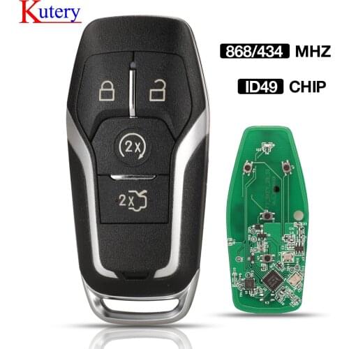 Kutery ID49 Smart Remote Key for Ford Mondeo Explorer Mustang Focus Fusion S-Max Galaxy Car KeylessGo 433.92/434mhz 868mhz