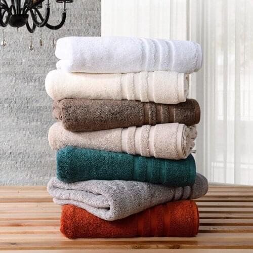 New Arrival Increase thick cotton towel absorbent towel soft skin-friendly cotton plain bath towel beige white 145*80cm 670g