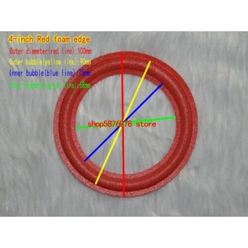 1pcs 4/5/6.5/10" inch Speaker Red Surround Foam Edge Home Audio Repair DIY