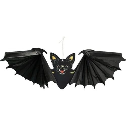 1Pcs Halloween Paper Bat Hanging Ornament Props For Halloween Decoration Festival Party Bar Haunted House Decor Indoor Outdoor