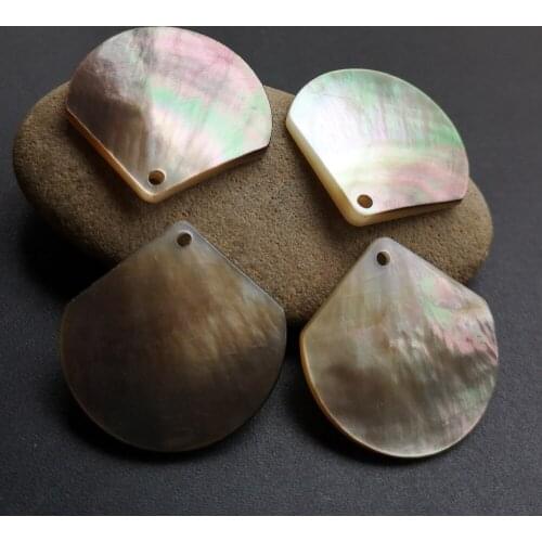100pcs/lot 26mm Natural Black Fan Mother of Pearl shell for DIY Jewelry Fan MOP Pearl shell For Earrings