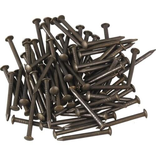 18 x 1.3mm Round Head Black Copper Antique Roofing Nails for Furniture Pack of 50