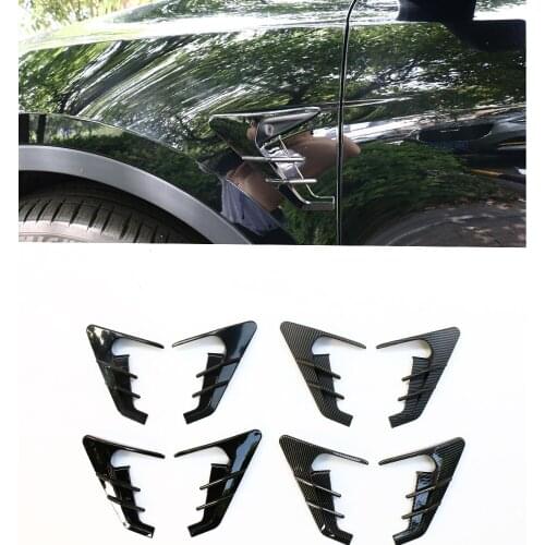 2pcs For Tesla 2021 Model 3 Model Y Carbon Fiber Air Flow Vent Side Fender Decor Sticker