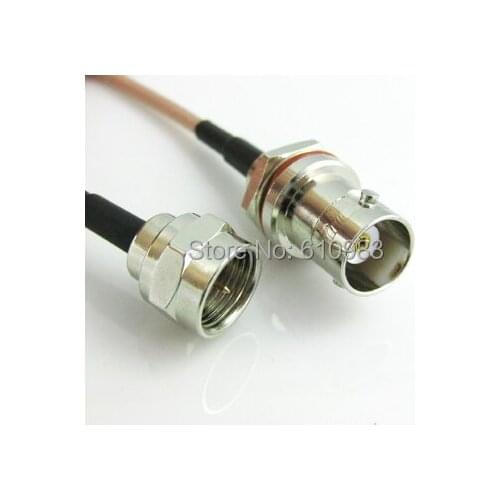 2pieces/lot) Extension cable BNC female Jack bulkhead O-ring to F male Plug connector pigtail cable RG316 15CM