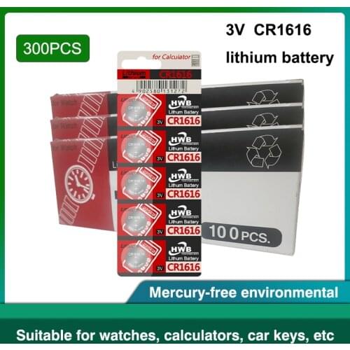 300pc cr1616 3v For maxell button cell coin batteries for watch DL1616 BR1616 ECR1616 5021LC L11 L28 KCR1616