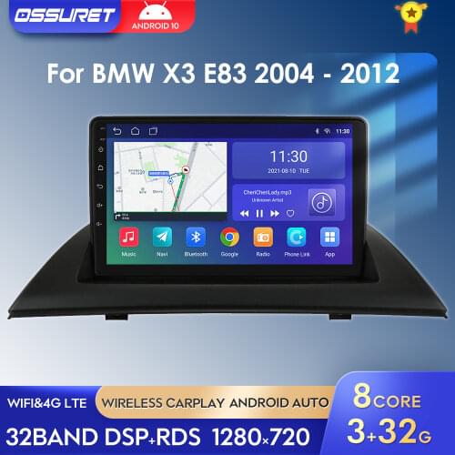 9" 2G 32G 4G Android 10 For BMW X3 E83 2004 2005 2006 2007 2008 2009 2010 2011 2012 Car Radio Player Multimedia Navi GPS TPMS