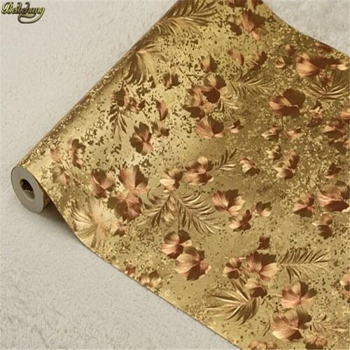 Beibehang Gold Foil 3D Stereo Embracing European Luxury KTV Background Luxury Golden Bedroom Living Room Video Wallpaper