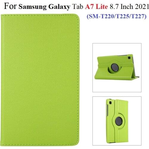 Funda Case for Samsung Galaxy Tab A7 Lite 8.7inch SM-T220 T225 Tablet 360 Degree Rotating Pu Leather Cover Stand Flip Capa Cover