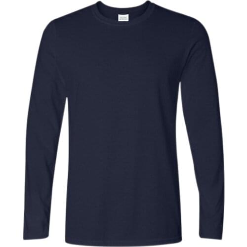 YESMOLA Solid Color Mens Cotton T-shirt Men Long Sleeved O-neck Casual Men T Shirt Plus Size Tee-shirt Homme Male Tops Tee