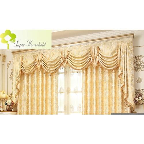 Ready Made Window Curtains For Living Room Luxury Royal Blinds Blackout Jacquard Curtain Fabric and Tulle For Bedroom