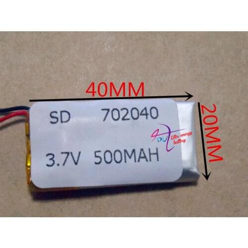 Tablet battery Size 702040 3.7V 500mah Lithium polymer Rechargeable Battery with Protection Board For Google Project Glass