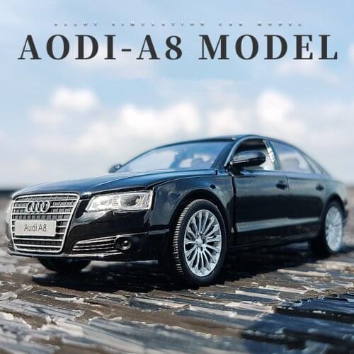 1:32 AUDI A8 Alloy Car Model Diecast & Toy Vehicles Metal Toy Car Model Collection Sound and Light Simulation Childrens Toy Gift