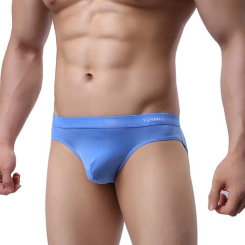 Men Underwear Briefs Ice Silk Qucik-Dry Sexy Men Briefs Breathable Mens Bugle Pouch Male Panties Underpants Low Rise Briefs