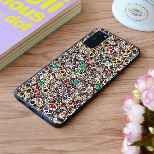 For Samsung Mexican Sugar Skulls Print Soft Silicone Matt Case TPU Cover Galaxy S Note M and Galaxy A
